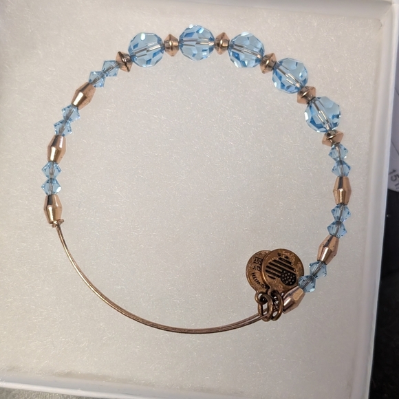 Alex and Ani Blue and Gold Dainty Bracelet (EUC) - Picture 2 of 5